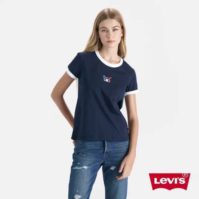 【LEVIS 官方旗艦】女款 三色 LOGO Batwing Tee  巴黎浪漫系列 人氣新品 0023O-0001