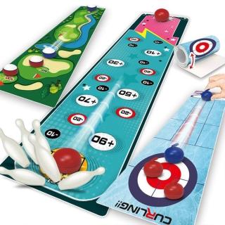 【YOGMEDI】親子桌遊冰壺球 對戰保齡球(體育室內休閒親子互動)