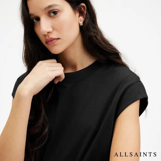 【ALLSAINTS】ESME 純棉輕薄寬鬆短袖T恤-黑 WM631Z(常規版型)