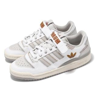 【adidas 愛迪達】休閒鞋 Forum Low 男鞋 白 棕 魔鬼氈 復古 愛迪達(IE0477)