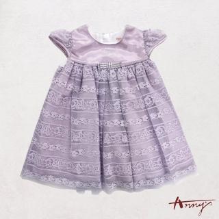 【ANNY’S 安妮公主】花卉蕾絲拼接秋冬款BABY洋裝(2215紫色)