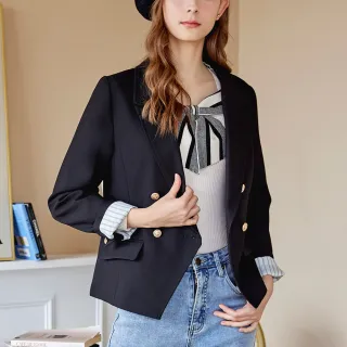 【H2O】雙排釦修身版西裝外套 #3633010(黑/藍色)