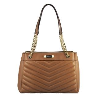 【Michael Kors】WHITNEY新款縫線皮革手提/肩揹包(咖啡)