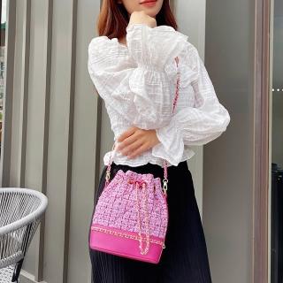 【LEEHER】女包包/鏈條包/側揹包/可愛包包/菱格包包/小香風包包/水桶包/毛尼包包/真皮斜揹包/真