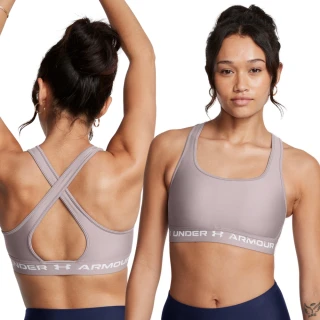 【UNDER ARMOUR】UA官方直營 女 Crossback 中衝擊運動內衣_1361034-015(灰紫)