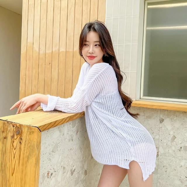 【SeasonsBikini】性感透膚防曬長袖罩衫-11(罩衫披肩性感透膚防曬長袖)