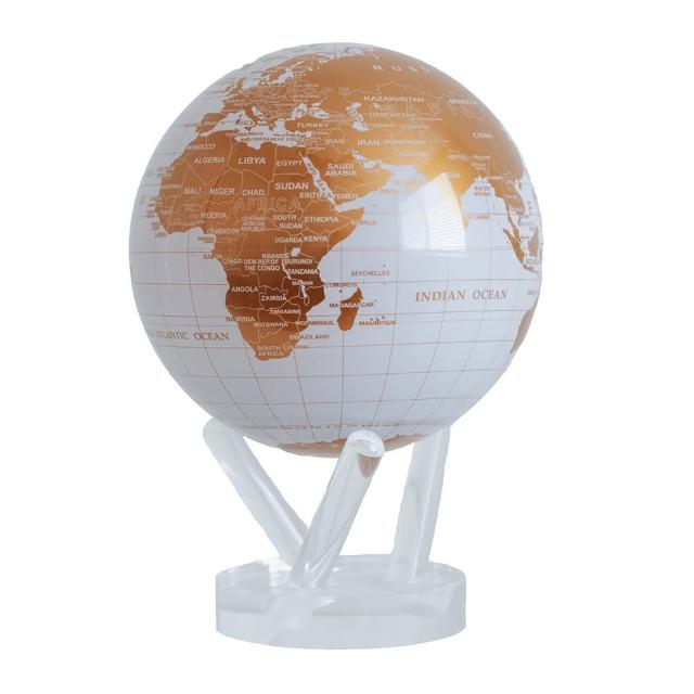【MOVA】光能地球儀 - 奢華白金地圖White and Gold  8.5英吋(居家擺設．精緻送禮．轉運．紀念日．生日)