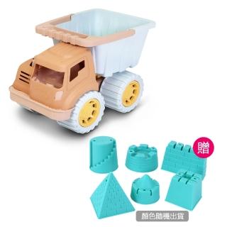 【KIDMATE】環保麥稈砂石車(兒童玩沙工具 沙灘玩具組 沙灘組 贈城堡沙模6入組)