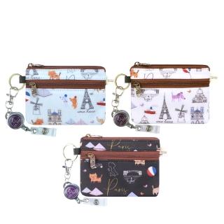 【uma hana】日日巴黎伸縮零錢卡片2入組防水的悠遊小零(悠遊卡套/伸縮卡套/零錢包/防水包)
