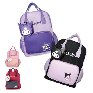 SANRIO 三麗鷗顏值輕便休閒書包 手提雙肩包(附贈超萌零錢包 後背包)
