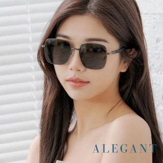【ALEGANT】韓系超人氣水黛墨槍灰方框寶麗來偏光墨鏡/UV400太陽眼鏡(雅仕的聚焦舞臺)
