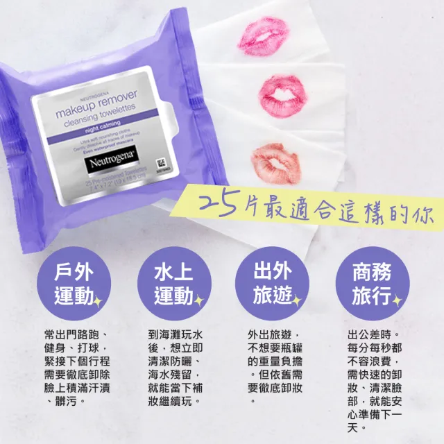 【Neutrogena 露得清】低敏柔膚卸妝棉_2包(25片x2包)