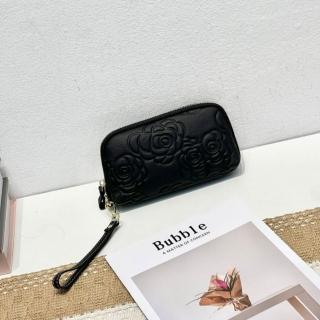 【巴黎精品】現貨+預購 手拿包真皮錢包(牛皮玫瑰花壓紋手拎女包包6色a1gb51)