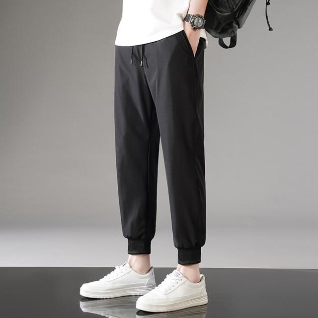 【巴黎精品】現貨+預購 休閒褲冰絲長褲(束腳透氣寬鬆九分男褲子4色v1bj28)