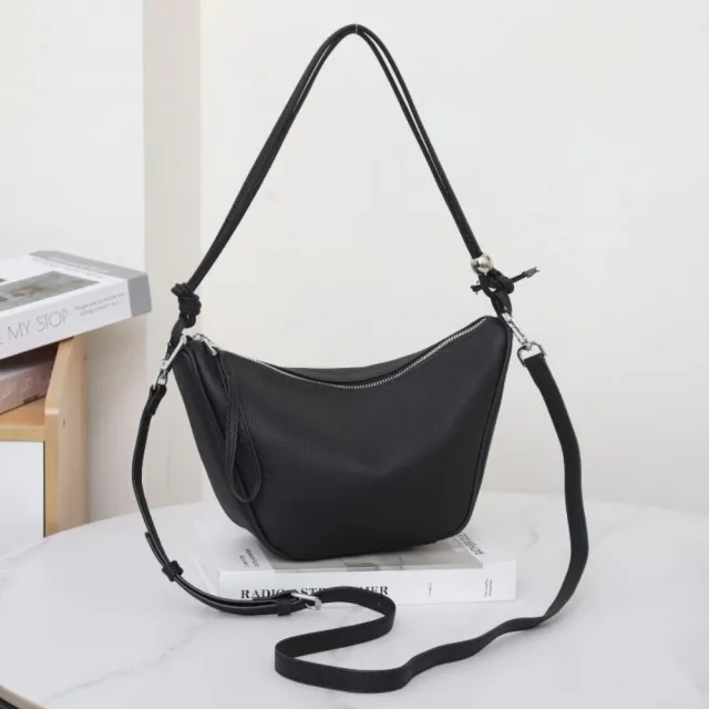 【巴黎精品】真牛皮側背包真皮包包單肩背包托特包手提包女包包(背帶腋下包斜背5色a1gb26)