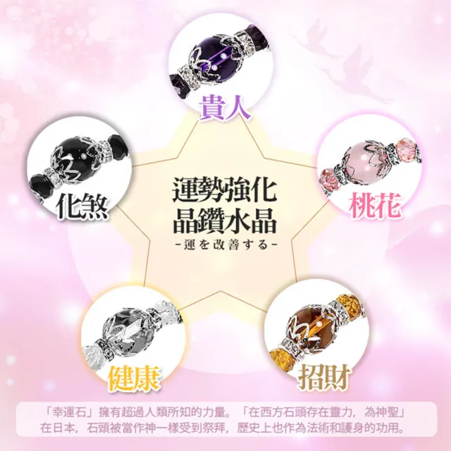 【開運億姊】晶鑽粉水晶手鍊-招貴人-防小人旺九紫離火運-好人緣