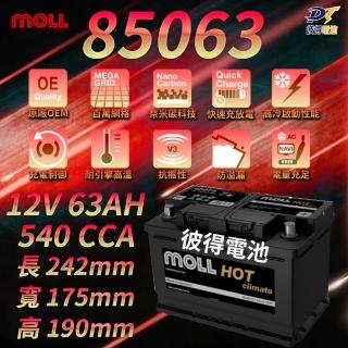 【MOLL】85063 HOT Climate電瓶 高性能 12V 63AH 540CCA 免加水汽車電池 德國製