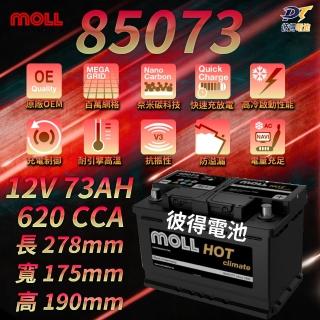 【MOLL】85073 HOT Climate電瓶 高性能 12V 73AH 620CCA 免加水汽車電池 德國製