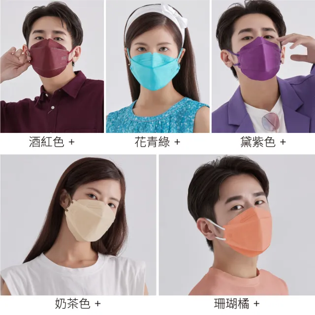 【藍鷹牌】N95 4D立體型醫療成人口罩 多色綜合包 10片x4盒(10色各1片)