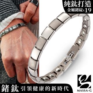 【MASSA-G】純鈦系列 克洛諾斯之環 純鈦手環(全金屬鍺19顆)
