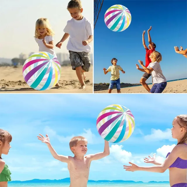 【寶盒百貨】INTEX 七彩條紋特大充氣遊戲球 海灘球(氣球 玩具球 夏天玩水 幼兒園充氣球)