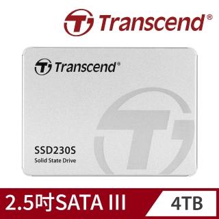 【Transcend 創見】SSD230S 4TB 2.5吋SATA III SSD固態硬碟(TS4TSSD230S 新舊包裝隨機出貨)