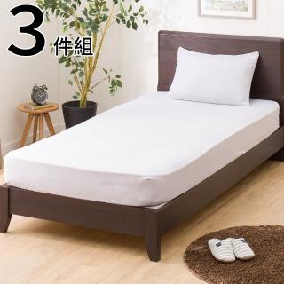 【NITORI 宜得利家居】床包寢具三件組 POLY WASH GY 單人(床包 寢具 枕套 被套 POLY WASH)