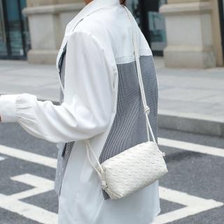 【LEESA】女包\牛皮編織包\歐美精品\女生斜揹包\女生側揹包\肩揹包\方包\女生包包\牛皮包包\真