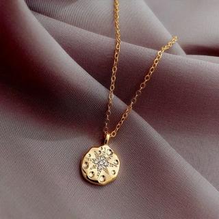 【LEEHER】芒星項鍊/星星項鍊/項鍊/金幣項鍊/生日禮物女生/18k金項鍊/簡約項鍊/鎖骨鏈/INS項鍊