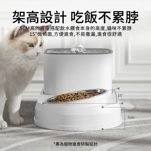 【MAGICSCOOP 魔鏟】寵物飲水機 貓用飲水機 貓咪餵食碗(飲水餵食一體/循環活水/低噪靜音)