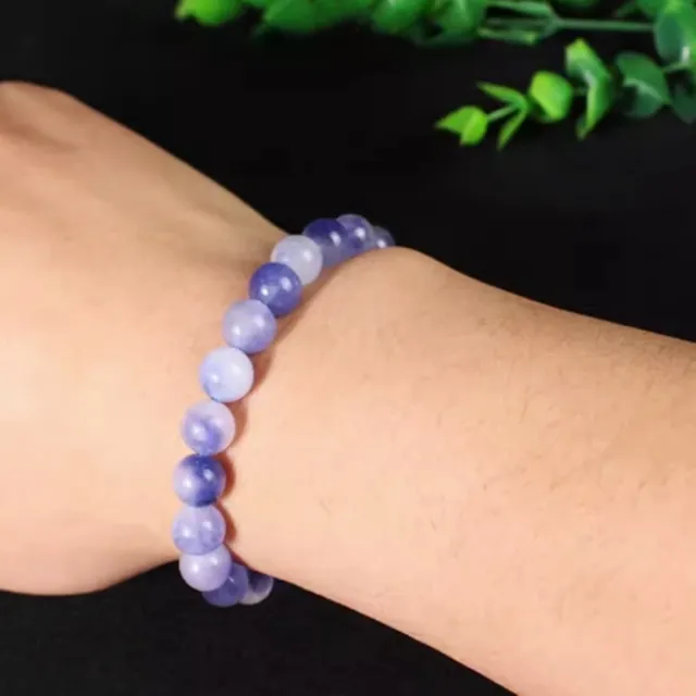【八方開運】漂藍玉髓手串手鍊水晶飾品8mm(單圈男女情侶民族風時尚禮物)