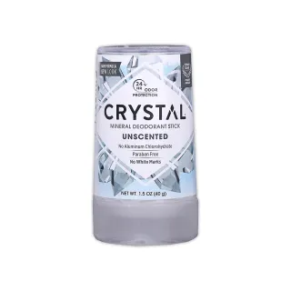 【美國CRYSTAL】長效淨味約24小時礦物鹽身體固體除臭棒-無香款40g/條(運動止汗味狐臭消臭石體香膏劑)