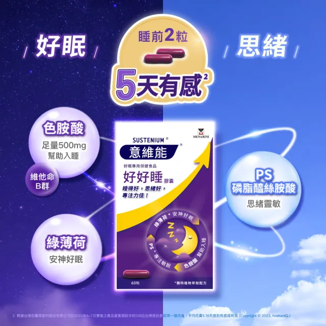 【Sustenium 意維能】好好睡睡眠膠囊5日隨身包(10錠/包)