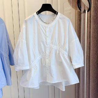 【LANNI 藍尼】★小眾拼接不對稱上衣(上衣/女裝/T恤/休閒/百搭)