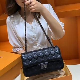 【MoonDy】包包 包包 小香風包包 鏈帶包 真皮斜揹包 大容量包包 單肩包 菱格包 羊皮包包 真皮包包 名
