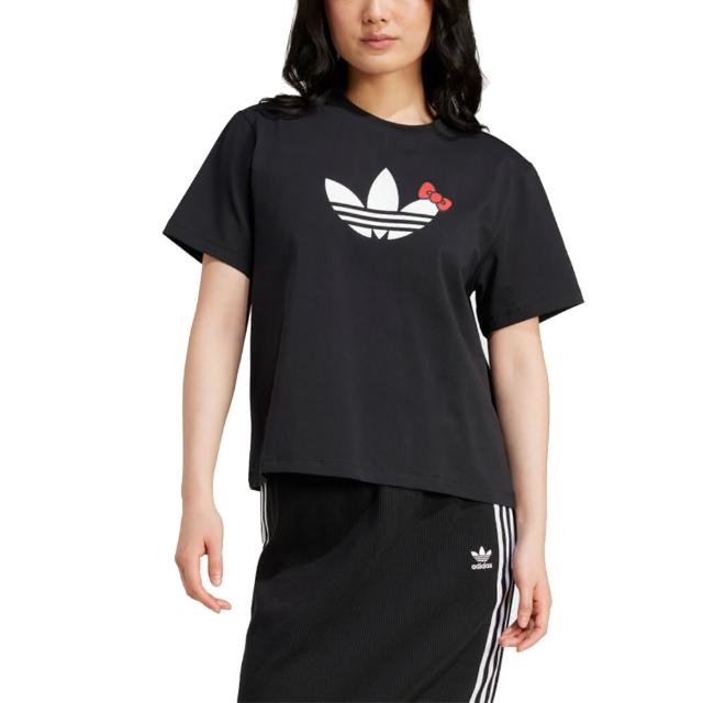 【adidas 愛迪達】Hello Kittty TREFOIL TEE 圓領短袖上衣 女 - IX7878