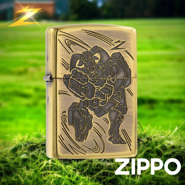 Zippo 日系~龍虎圖案設計-五面連續蝕刻加工(銀燻黑鏡面