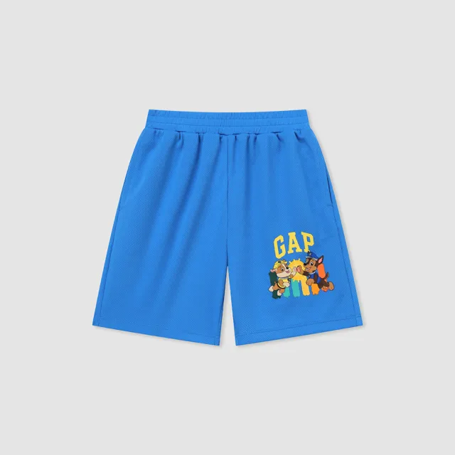 【GAP】兒童裝 Gap x 汪汪隊立大功聯名 Logo印花鬆緊短褲-藍色(510043)