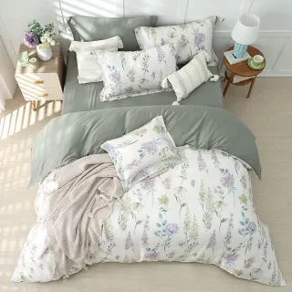【HOYACASA  禾雅寢具】60支抗菌天絲兩用被床包組-花薏漫漫(特大)