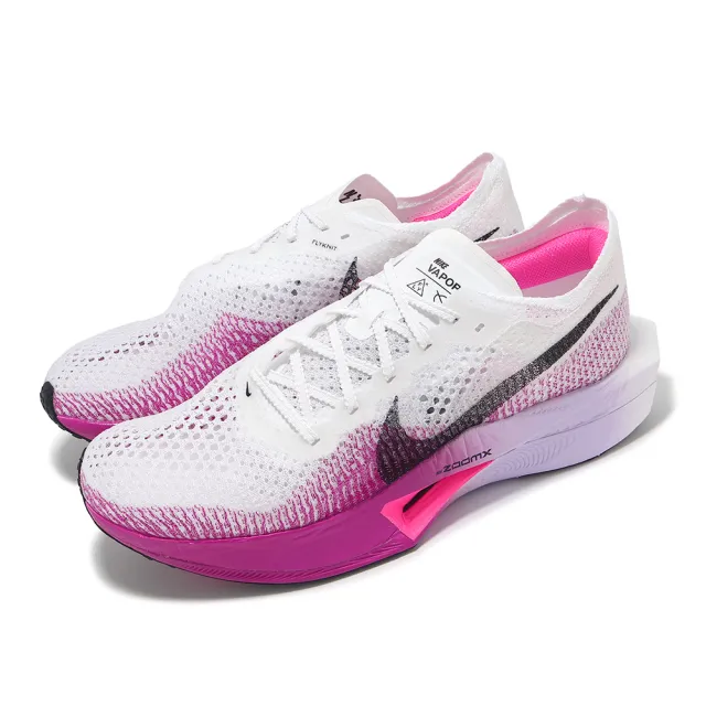 【NIKE 耐吉】競速跑鞋 ZoomX Vaporfly Next% 3 男鞋 白 紫 輕量 碳板 推進(DV4129-104)