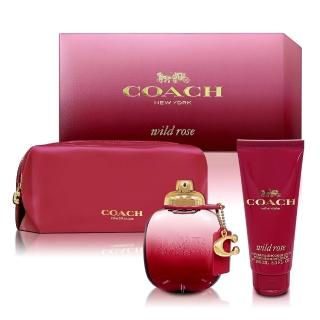 【COACH】曠野玫瑰女性淡香精 90ml禮盒(身體乳100ML+盥洗包 專櫃公司貨)