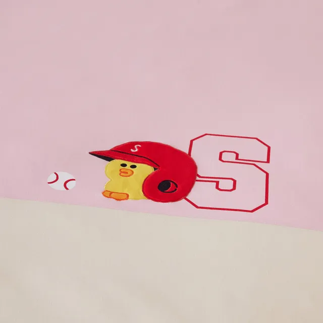 【YVONNE 以旺傢飾】100%美國棉被套+枕套組-莎莉棒球(加大 純棉 台灣製 LINE FRIENDS)