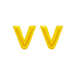 【葳絲姬金飾】9999純黃金耳針/耳環 字母V-0.29錢±3厘