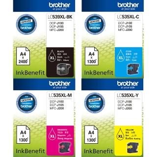 【brother】4色墨水組★LC539BK+535C.M.Y 墨水組(適用DCP-J100/105/200)