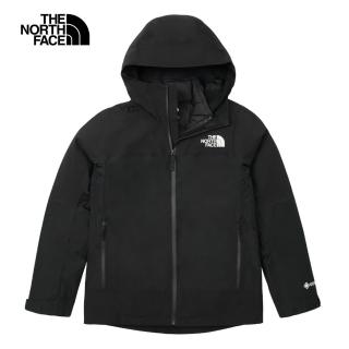 【The North Face 官方旗艦】北面女款黑色Gore-Tex防水透氣羽絨內裡三合一外套｜83RU4H0