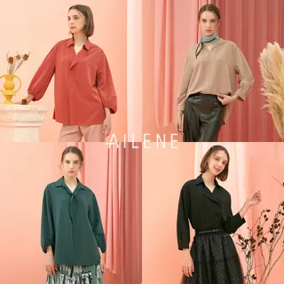 斷碼福利AILENE氣質高磅綢上衣4件(U)
