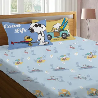 【Austin Home 奧斯汀寢飾】SNOOPY史努比雙人床包三件組/天絲/大圖系列(雙人 5x6.2)
