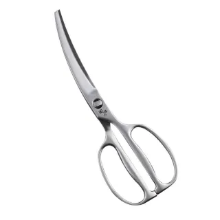 【日本貝印KAI】日本製-關孫六 一體鋼造 不鏽鋼鍛造 專業彎月型廚房剪刀 鋸齒刃口 食物料理剪(可拆式清洗)