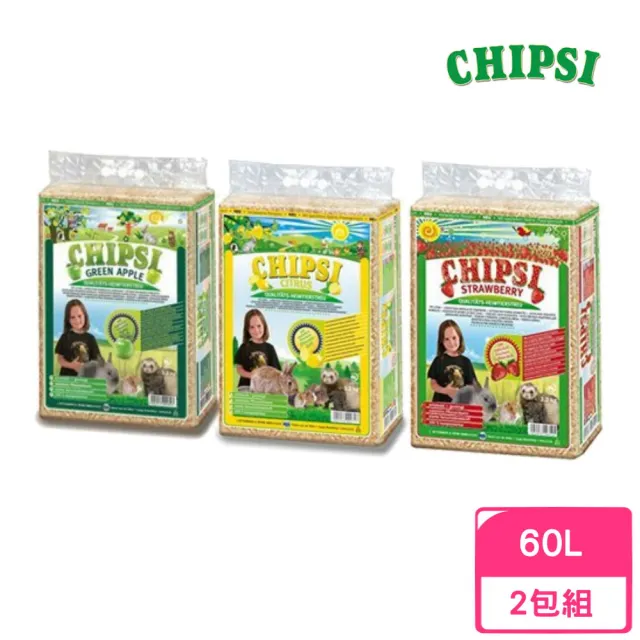 【CHIPSI】德國JRS 小動物用木屑 60L*2包組(青蘋果/草莓/檸檬)