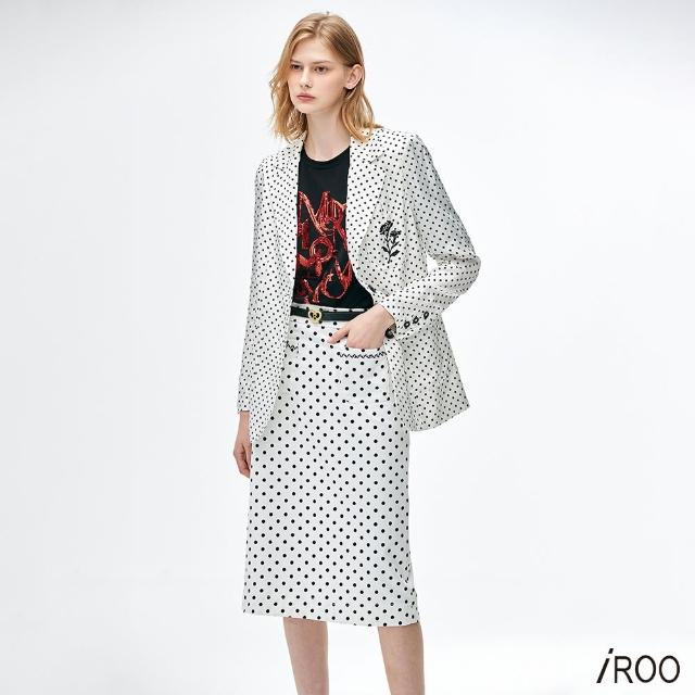 【iROO】點點印花西裝外套